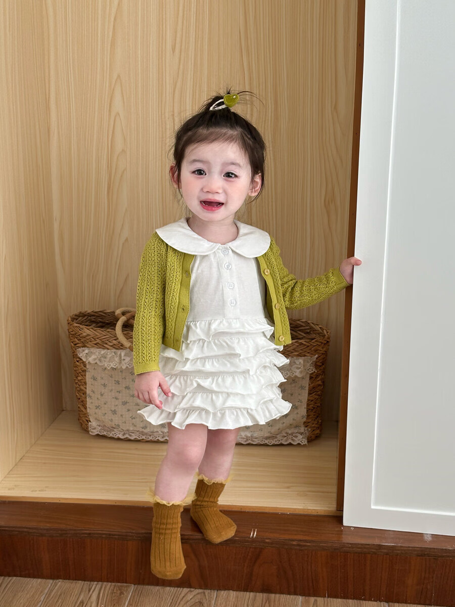 FADOBABY Girls Summer Dress New Baby Princess Doll Collar Cake Dress Children's Sleeveless Dress 22